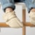 Goumikids Soft Organic Stay On Adjustable Baby Infant Booties, 3-6M Soybean Perspective: left