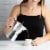 Mario Polished Aluminum Stovetop Espresso Maker Perspective: left