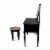 Poundex Wood Vanity Set with Stool and Mirror in Galaxy Black Perspective: left