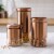 Whole Housewares | 3 Canister Set (28/38/50oz) | Glass Spice Jars | Bronze Cover & Lid Perspective: left
