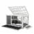 FX070 - Luxury 2-Storey Grey White Wooden Pet House Box - Comfy Cabin for Small Animals Perspective: left