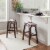 Linon Walt 30.5 Wood Cow Print Bar Stool in Brown Perspective: left