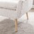 Linon Trelis Wood Upholstered Sherpa Accent Chair in Natural Perspective: left