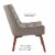 Linon Cruz Wood Accent Chair Tufted in Gray Perspective: left