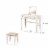 Wooden Vanity Set with Flip Top Mirror and 2 Drawers, White and Beige Perspective: left