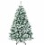 4.5ft Pre-lit Snow Flocked Christmas Tree Hinged Pine Tree Holiday Decoration Perspective: left