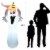 Gymax 6FT Halloween Inflatable Blow Up Ghost w/ Pumpkin LED Lights Yard Decoration Perspective: left