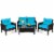 4PCS Rattan Patio Furniture Conversation Set Cushioned Outdoor Furniture Set Perspective: left