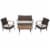 4PCS Rattan Patio Conversation Set Outdoor Furniture Set Cushioned Perspective: left