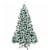7.5ft Pre-lit Snow Flocked Christmas Tree Hinged Pine Tree Holiday Decoration Perspective: left