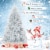 6 FT Silver Tinsel Christmas Tree Artificial Hinged Tree Holiday Decoration Perspective: left