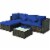 5PC Rattan Patio Conversation Set Outdoor Furniture Set w/ Ottoman Cushion Perspective: left