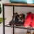 IRIS USA Stackable 3 Level Shoe Storage Bench for Closet, Entryway, or Mud Room Perspective: left