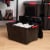 IRIS USA 4 Pack 40qt Plastic Storage Bin with Lid and Secure Latching Buckles, Black Perspective: left
