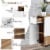 JOMEED Folding Dining Kitchen Table with Drawer and 2-Layer Storage Shelf, White Perspective: left