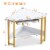 ODK Modern Triangle Corner Computer Desk with Smooth Keyboard Tray, Gold Marble Perspective: left