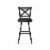 Amisco Snyder 26.5  Faux Leather and Metal Swivel Counter Stool in Black/Gray Perspective: left
