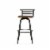 Amisco Brisk 29  Distressed Wood Swivel Bar Stool in Brown/Gun Metal Perspective: left