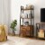 Fabato 3 Tier Display Bookcase with Ladder Shelves and Metal Frame, Rustic Brown Perspective: left