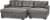 Emerald Home Furnishings Gray Storage Ottoman Perspective: left