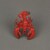 Set of 6 Distressed Finish Red / Black Cast Iron Lobster Drawer Pulls Perspective: left