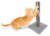 SmartyKat Simply Scratcher Scratching Post with Feather Toy for Cats - Carpet Perspective: left