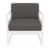 Siesta ISP131-WHI-CCH Mykonos Patio Club Chair with Sunbrella Charcoal Cushion - White Perspective: left