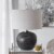 Uttermost Mikkel Farmhouse Ceramic Steel and Fabric Table Lamp in Charcoal Perspective: left