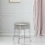 Hillsdale Venice Diamond Band Fabric Upholstered Backless Vanity Stool in Chrome Perspective: left