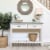 LuxenHome Distressed White Wood and Metal Console and Entryway Table Perspective: left