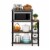 4-Tier Toolless Kitchen Wide Storage Shelf Cart, Columbia Walnut/Black Perspective: left