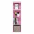 Furinno Pasir 4-Tier Open Shelf Bookcase, Pink/White Perspective: left