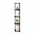 5 Tier Corner Display Rack Multipurpose Shelving Unit, Amber Pine/Black Perspective: left