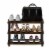 Furinno Turn-S-Tube 3-Tier Shoe Rack, Amber Pine/Black Perspective: left