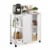 Furinno Helena 3-Tier Utility Kitchen Island and Storage Cart s Steel Tubes, White Oak/Chrome Perspective: left