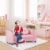 Gymax 2 Seat Kids Sofa Armrest Chair with Two Cloth Pillows Perfect for Girls Pink Perspective: left