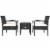 3PCS Rattan Patio Conversation Set Outdoor Furniture Set w/ Storage Table Perspective: left