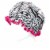 Wrapables Stylish Double Layer Waterproof Shower Caps (Set of 4), Animal Print & Dots Perspective: left