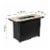 Peaktop Outdoor Rectangular Propane Ceramic Gas Fire Pit with Steel Base, Black/Stone Perspective: left