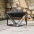 Peaktop Outdoor 24 Wood Burning Fire Pit with Tabletop and Decorative Geometric Base, Black Perspective: left