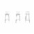 Madeline 41.73  Barstool, Set of 3 with Seat Cushion in Rose Pink Gold and White Perspective: left