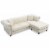 Glory Furniture Nola Velvet Sofa Chaise in Ivory Perspective: left