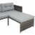Sunnydaze Longford Rattan Patio Low-Back Chaise Sectional Set - Stone Gray Perspective: left