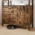 Bestier Buffet Hallway & Living Room Storage Cabinet w/ 3 Drawers, Rustic Brown Perspective: left
