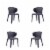 Manhattan Comfort Conrad Modern Woven Tweed Dining Chair In Wheat (Set Of 4) Black 20.47 Lx30 Perspective: left