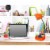 Limelights Incandescent Desk Lamp with Charging Outlet Orange LD1057-ORG Perspective: left