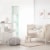 Simple Designs Wood Etagere Shelving Floor Lamp in Aqua Blue with Cream Shade Perspective: left