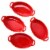 Bruntmor 8 x5  Red Oval Ceramic Deep Dish Pie Pan Set of 4 Perspective: left