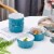 Bruntmor 12 Oz Teal Ceramic Ramekins (Set of 4), Perfect Baking Dishes. Perspective: left