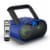 Riptunes CD Player Bluetooth Boombox AM/FM Portable Radio, MP3/CD, USB, mSD, Aux, Blue Perspective: left
